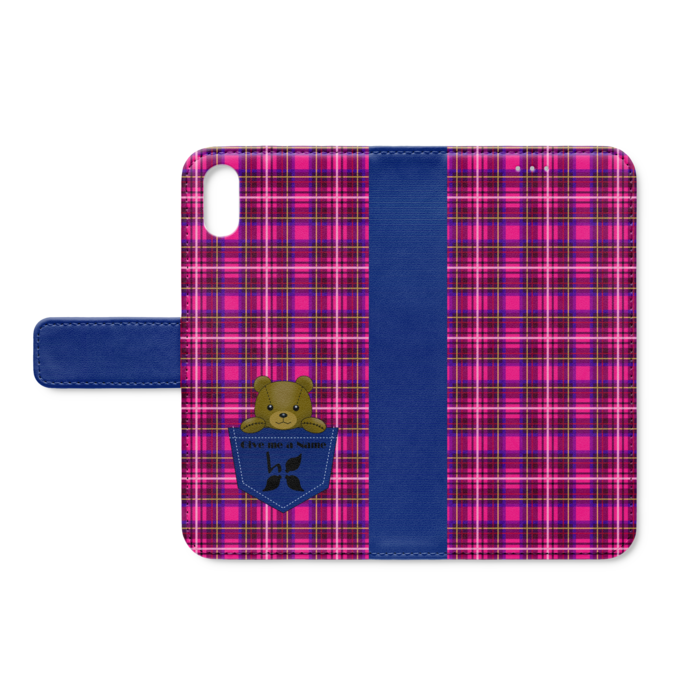 手帳型iPhoneXケース - ピンク